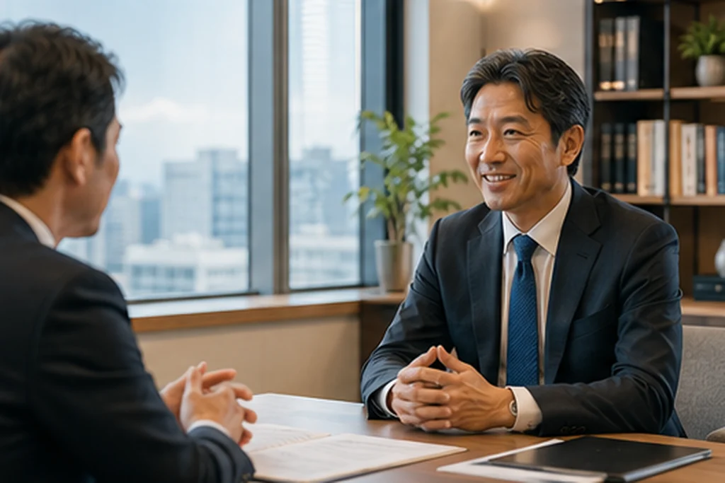 経営人材との面談をイメージしたシーン